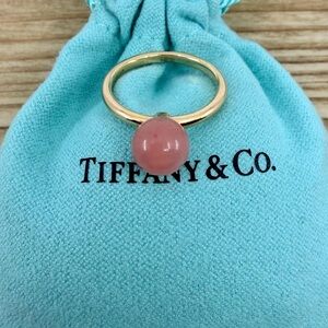 Tiffany & Co Hardwear Rose Quartz Ball Ring in Rose Gold, sz 6